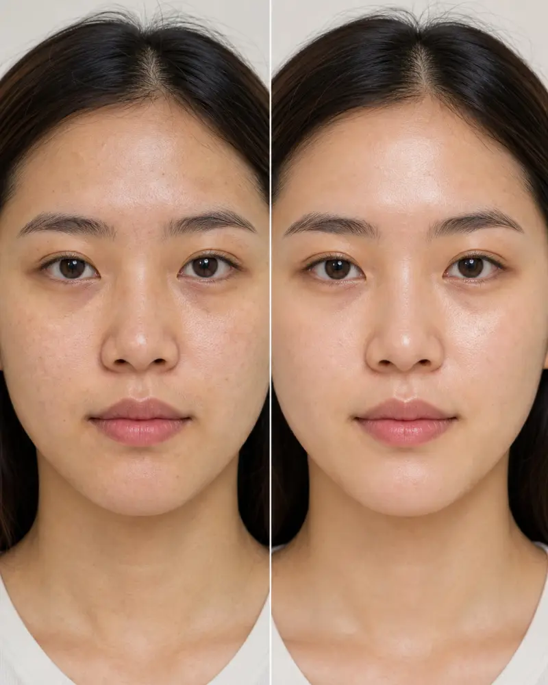 Hasil nyata before after Skin Quality Lumina Beauty Clinic